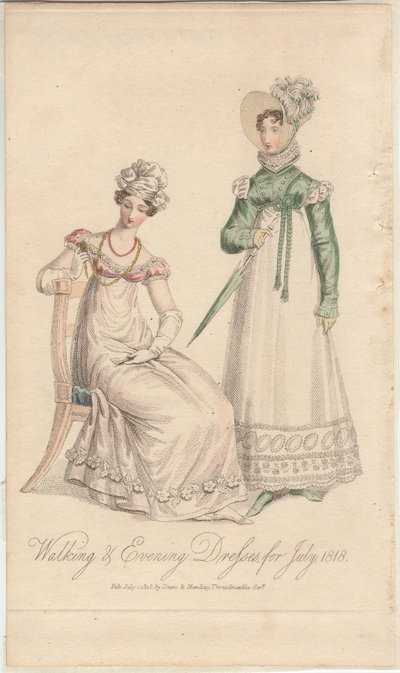 Kävely- ja iltapuvut heinäkuulle 1818, 1818 tekijältä English School