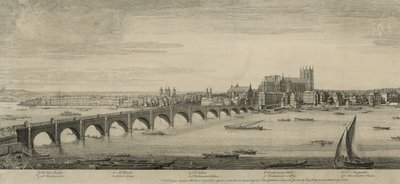 Westminster Bridge, Lontoo, otettu Mr Scheves Sugar Housesta, vastapäätä York Housea tekijältä English School