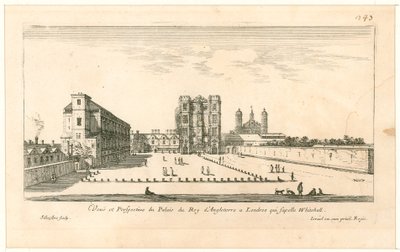 Whitehall. Israel Silvestren etsaus, 1640 tekijältä English School
