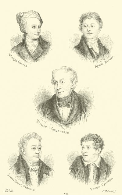 William Cowper, Robert Southey, William Wordsworth, Samuel Taylor Goleridge, Thomas Campbell tekijältä English School