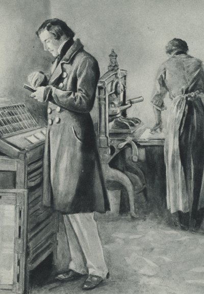 William Lloyd Garrison määrittää tyypin paperilleen tekijältä English School
