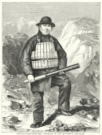 William Rowlands Holyheadin pelastusveneen perämies (kaiverrus) tekijältä English School