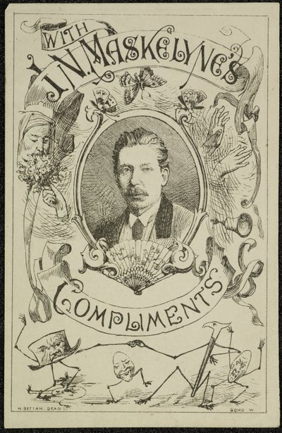 J. N. Maskelynen kehuin, n. 1875 (kaiverrus) tekijältä English School