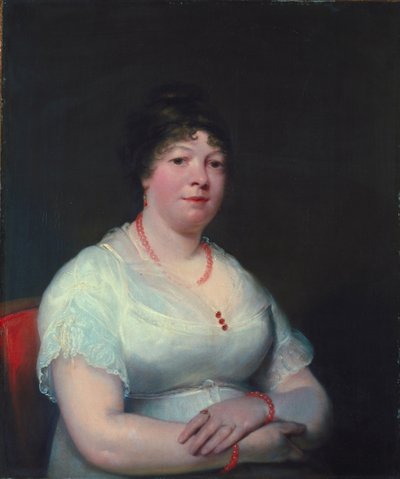 Nainen ruusukvartsikoruilla, n. 1810-15 tekijältä English School
