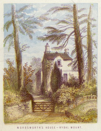 Wordsworthin talo, Rydal Mount (väri litho) tekijältä English School