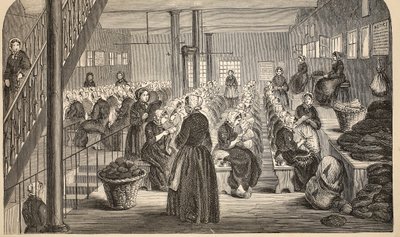 Työhuone, Silent System, House of Correction, Tothill Fields, kuvitus Lontoon rikosvankiloista ja Henry Mayhew