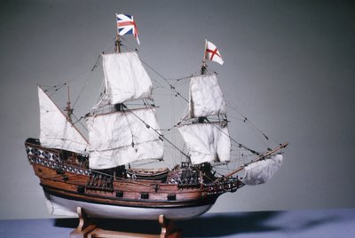 1:60-mittakaavamalli Mayflowerista vuodelta 1620 (puu) (katso myös 3220) tekijältä English School English School