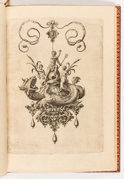 Tuloste, levy 4, lähteestä Bullarum Inaurium jne. Archetypi Artificiosi Pars Altera (Riipukset, korvakorut jne. Taitavimman luonteen malleja, toinen osa). tekijältä Engraved by Adriaen Collaert