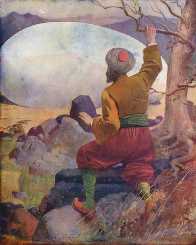 Sindbad näkee Rocin munan (värilitografia) tekijältä Enoch Ward