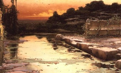 Tulvineet rauniot auringonlaskun aikaan tekijältä Enrique Serra