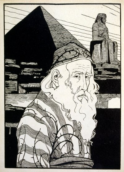 Pääsiäinen, kirjasta Juuda, jonka on kuvittanut Ephraim Moses Lilien (1874-1925). Liliania pidetään sionistisen ikonografian isänä, joka on luotu jugendstil-tyyliin (saksalainen jugendtyyli). Hän kuvitti "Juda" (1900), Chrisin kirjoittaman raamatullisen ru tekijältä Ephraim Moses Lilien