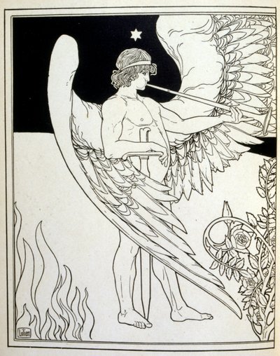 sivu teoksesta "Juuda". ei-juutalaisen runoilijan Börries von Münchhausenin balladikokoelma 1900. tekijältä Ephraim Moses Lilien