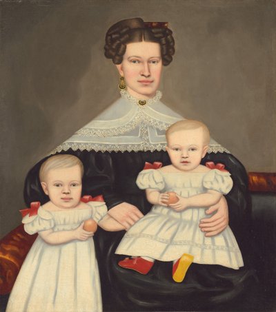 Rouva Paul Smith Palmer ja hänen kaksoset, 18351838. tekijältä Erastus Salisbury Field