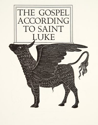 Pyhän Luukkaan musta vasikka tekijältä Eric Gill