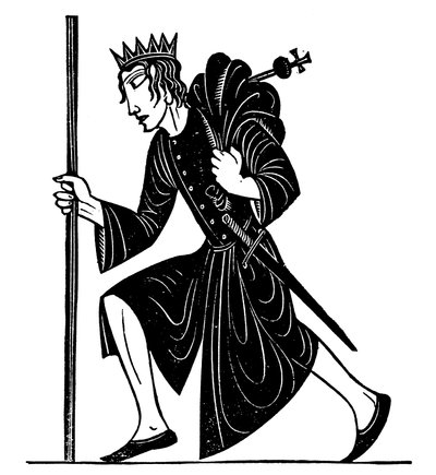 Otsikkokuvitus King Henry IV:lle, ensimmäinen osa, William Shakespeare (litografia) tekijältä Eric Gill