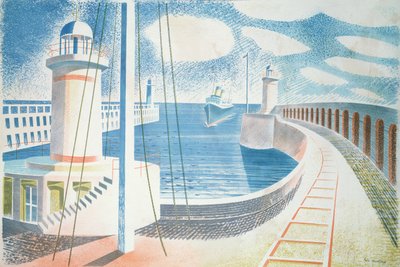 Newhavenin satama tekijältä Eric Ravilious