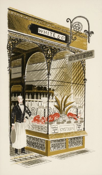 Oyster Bar, n. 1938 tekijältä Eric Ravilious