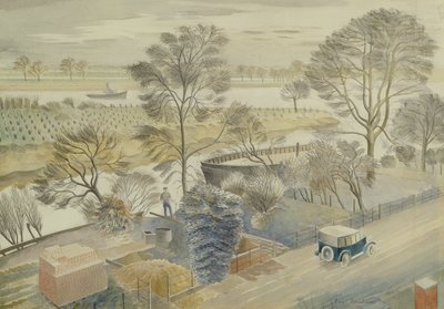Thames-joki Hammersmithissä tekijältä Eric Ravilious