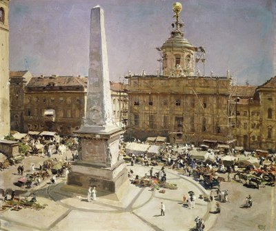 Piazza Santa Maria Maggiore, Rooma (öljy kankaalle) tekijältä Erich Kips