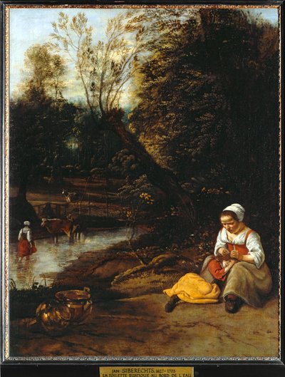 Nainen pesemässä pientä tyttöä veden äärellä ... tekijältä Erich Lessing