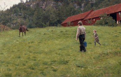 Vettä hevoselle tekijältä Erik Theodor Werenskiold