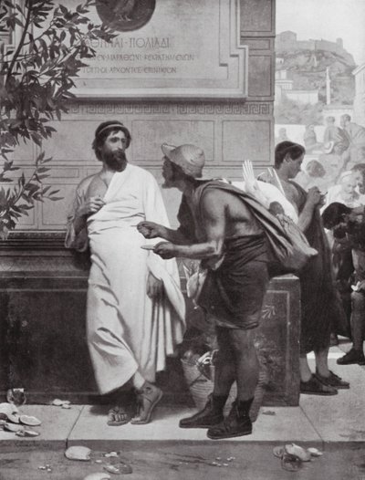 Aristides ja talonpoika (litografia) tekijältä Ernest (1818 87) Hillemacher