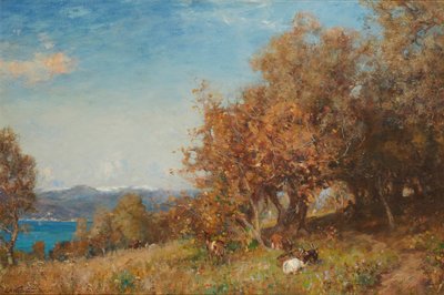 Early Spring Riviera (öljy kankaalle) tekijältä Ernest Albert Waterlow
