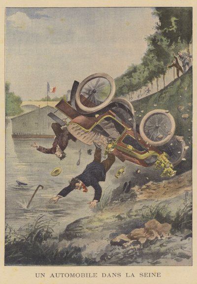 Auto törmäsi Seine-jokeen tekijältä Ernest Auguste Bouard