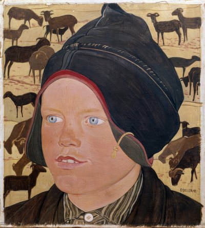 Tyttö ja lampaat tekijältä Ernest Bieler