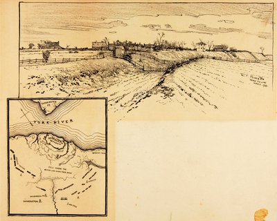 Brittiläisen linnoituksen nykyinen ulkoasu, Yorktownissa tekijältä Ernest C. Peixotto