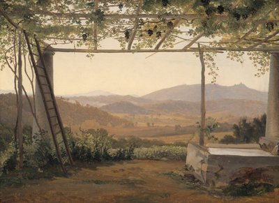Suihkulähde ja pergola Italiassa tekijältä Ernest Christian Frederik Petzholdt