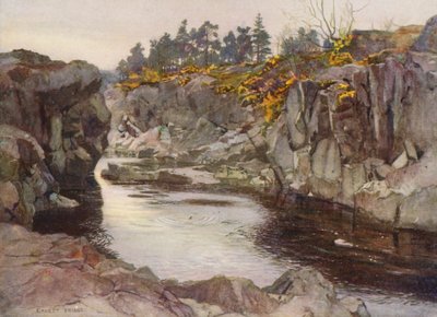Linnin alapuolella oleva rotko (värilitro) tekijältä Ernest Edward Briggs
