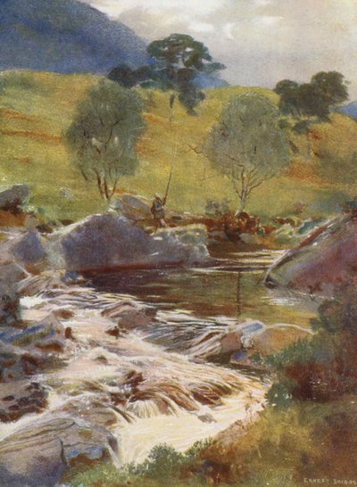 Dochart-joen latvavesistö (värilitro) tekijältä Ernest Edward Briggs