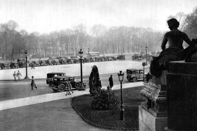 Rond Point ja Georges Clemenceau Place, Pariisi, 1931. tekijältä Ernest Flammarion
