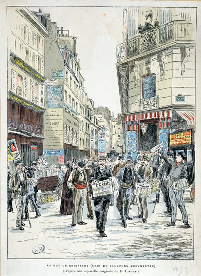 Näkymä Rue de Croissantille Pariisin 11. kaupunginosassa, 1893 tekijältä Ernest Grenier