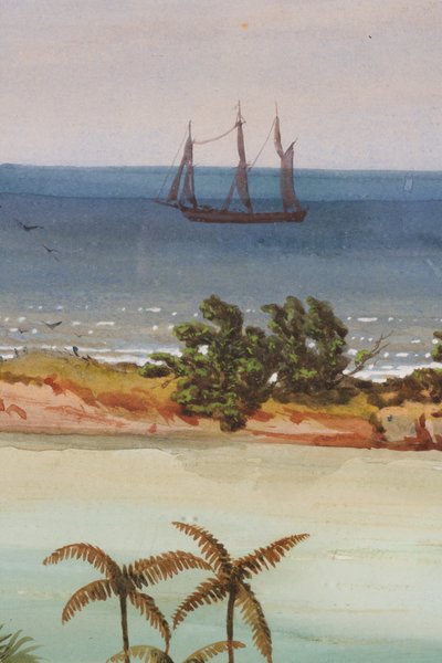 Yksityiskohta atollin triptyykistä, 1871 wc paperilla tekijältä Ernest Henry Griset