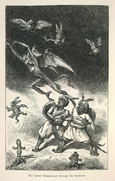 Kuvitus Richard Francis Burtonin teoksesta Vikram ja vampyyri. tekijältä Ernest Henry Griset
