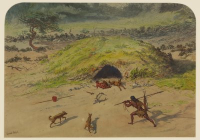 Esihistoriallinen kohtaus, 1871 tekijältä Ernest Henry Griset