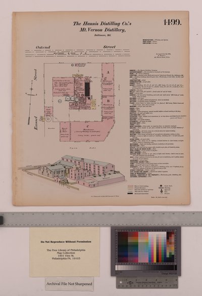 Hannis Distilling Co.s Mount Vernon Distillery, Maryland, Hexamer General Surveys, 1880 tekijältä Ernest Hexamer