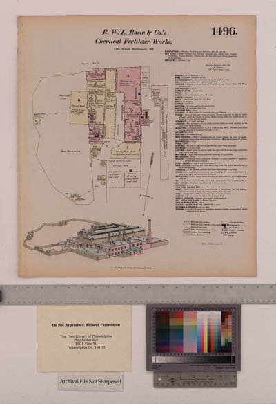 R.W.L. Rasin & Co. Chemical Fertilizer Works, Baltimore, Maryland, Hexamer General Surveys, 1880 tekijältä Ernest Hexamer
