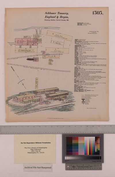 Schlosser Tannery, Englanti ja Bryan Tannery Station, Maryland, Hexamer General Surveys, 1880 tekijältä Ernest Hexamer
