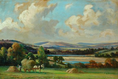 Heinänteko Yorkshiressa (öljy kankaalle) tekijältä Ernest Higgins Rigg