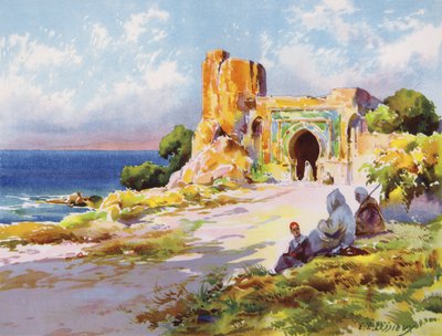 Rabatin ympäristö, Marokko (väri litho) tekijältä Ernest Louis Lessieux