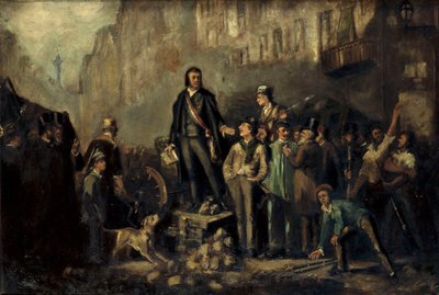 Alphonse Baudin (1811-51) Faubourg Saint-Antoinen barrikadilla 3. joulukuuta tekijältä Ernest Louis Pichio