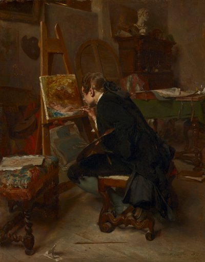 Taidemaalari, 1855. tekijältä Jean-Louis Ernest Meissonier