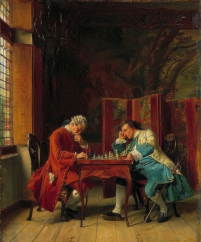 Shakinpelaajat. 1856 tekijältä Jean Louis Ernest Meissonier
