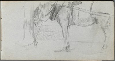 Luonnoskirja, sivu 06: Hevostutkimus tekijältä Ernest Meissonier