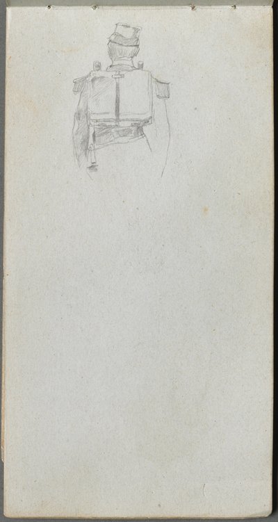 Luonnoskirja, sivu 08: Tutkimus sotilasta takaapäin. tekijältä Jean Louis Ernest Meissonier