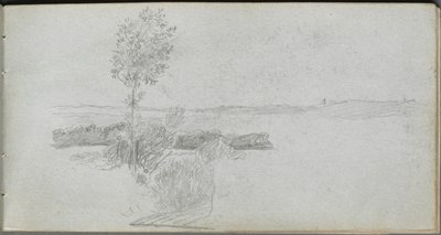 Luonnoskirja, sivu 28: Maisematutkimus tekijältä Ernest Meissonier