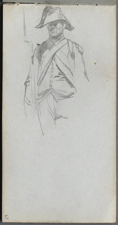 Luonnoskirja, sivu 67: Tutkimus sotilasta. tekijältä Jean Louis Ernest Meissonier